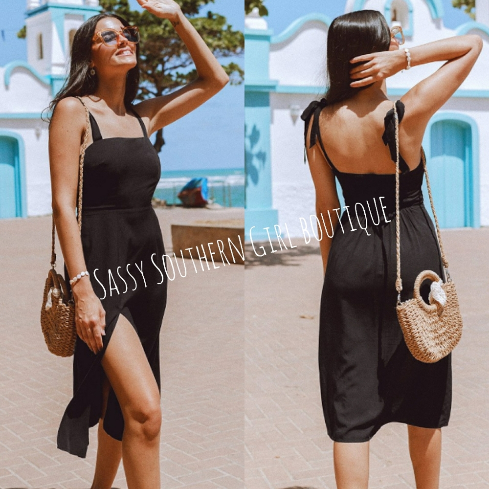🆕⭐ Boho fun tie strap midi dress